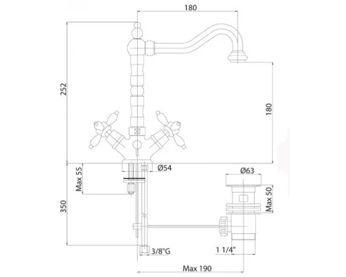 Смеситель Cezares NOSTALGIA-LS2-02, бронза