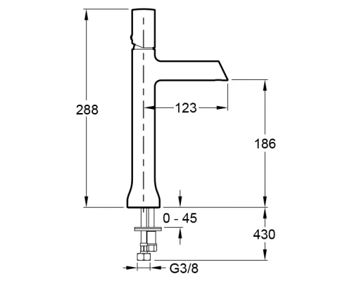 Смеситель Jacob Delafon Toobi E8960-CP для раковины, покрытие хром