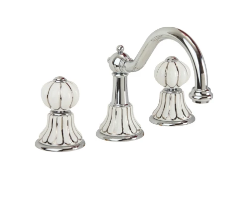 Cмеситель Migliore Olivia 19015 для раковины, хром, ручки декор платина