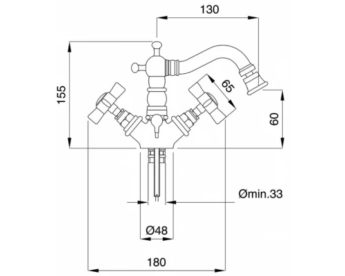 Смеситель Migliore Princeton 19374 для биде - золото