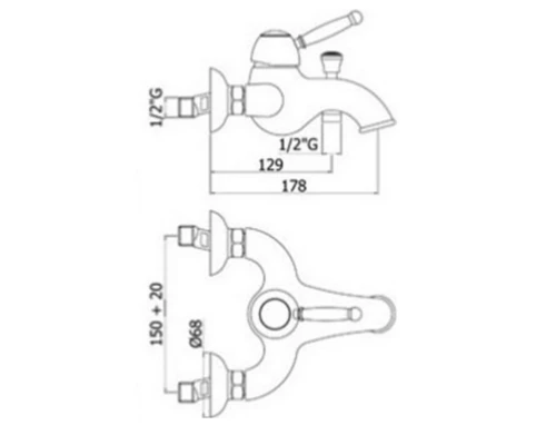 Смеситель Paffoni Giorgia GI022CR для ванны, без душевого гарнитура, цвет хром