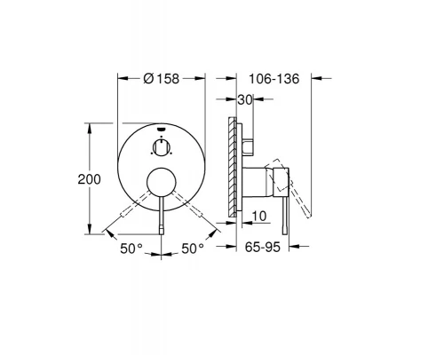 Смеситель Grohe Essence 24092001 для ванны и душа встраиваемый, хром