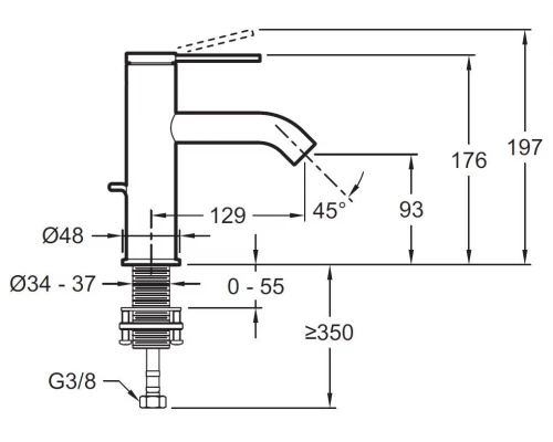 Смеситель Jacob Delafon Grands Boulevards для раковины, с донным клапаном, хром, E77958-4A-CP