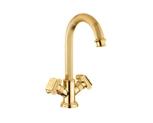 Смеситель Cezares Olimp LS2-03/24-O цвет золото, ручки квадратные металл