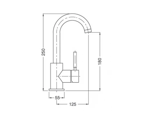 Смеситель Cezares Olimp LSM2-03/24-L цвет золото