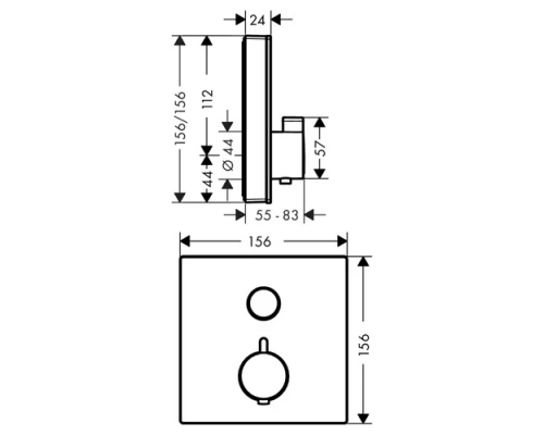 Смеситель Hansgrohe ShowerSelect термостатический, белый/хром, 15737400