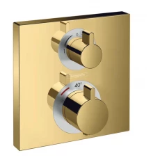 Смеситель Hansgrohe Ecostat S для душа, термостатический, золото, 15714990