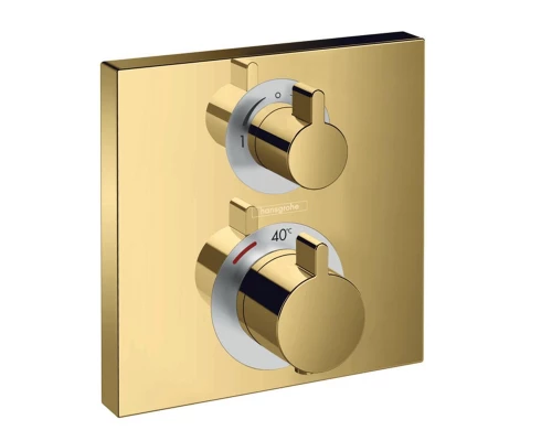 Смеситель Hansgrohe Ecostat S для душа, термостатический, золото, 15714990
