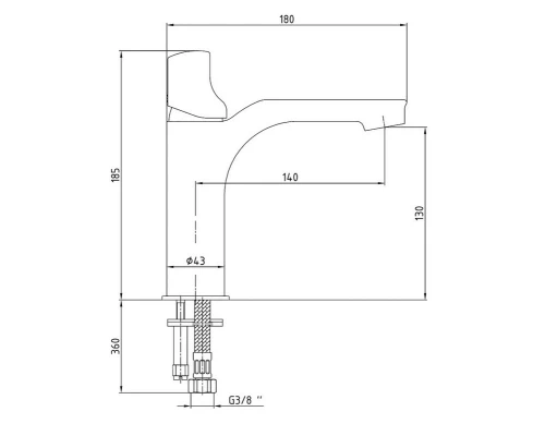 Смеситель для раковины E.C.A Myra 104108986EX
