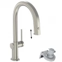Смеситель Hansgrohe Aqittura M91 для кухонной мойки, с вытяжным изливом, с подключением к фильтру, сталь, 76803800 Смеситель Hansgrohe Aqittura M91 для кухонной мойки, с вытяжным изливом, с подключением к фильтру, сталь, 76803800