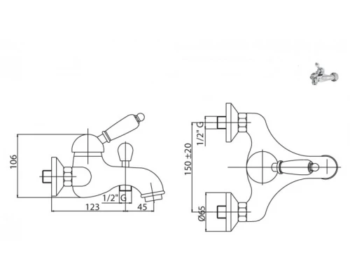 Смеситель Cezares Vintage VDM-01-Sw цвет хром, ручки Swarovski