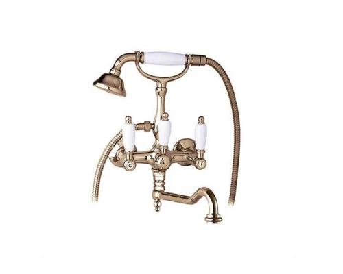 Смеситель Cezares First VDF-02-Bi цвет бронза, ручки белые