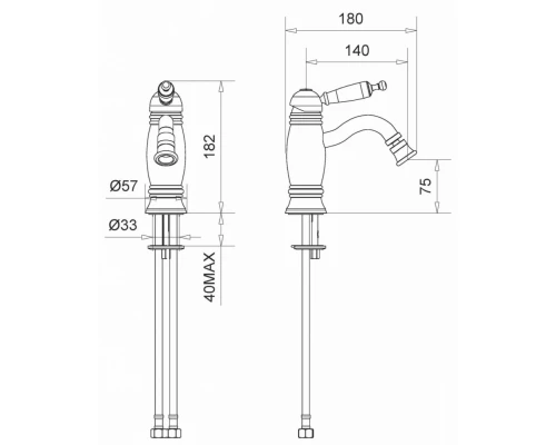 Смеситель Migliore Oxford 19122 для биде - хром