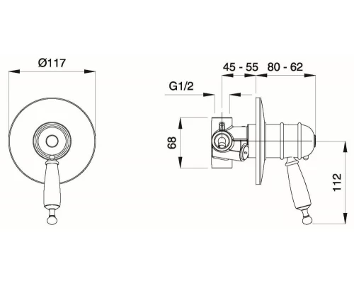 Смеситель Migliore Oxford 19180 для душа - золото