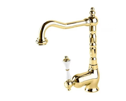 Смеситель Cezares Margot MARGOT-LSM2-03/24-Bi для раковины, золото/белый