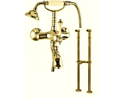 Смеситель Cezares Margot MARGOT-VDPS-03/24-Bi для ванны/душа, золото/белый