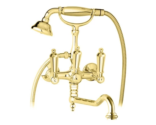 Смеситель Cezares First VDF-03/24-M цвет золото 24 карат, ручки металл