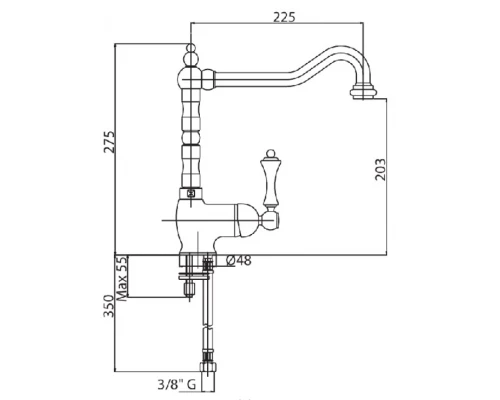 Смеситель Cezares Margot MARGOT-LLM2-02-Bi для мойки, бронза/белый