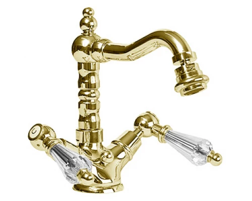 Смеситель Cezares DIAMOND-BS2-03-Sw, золото, ручки Swarovski