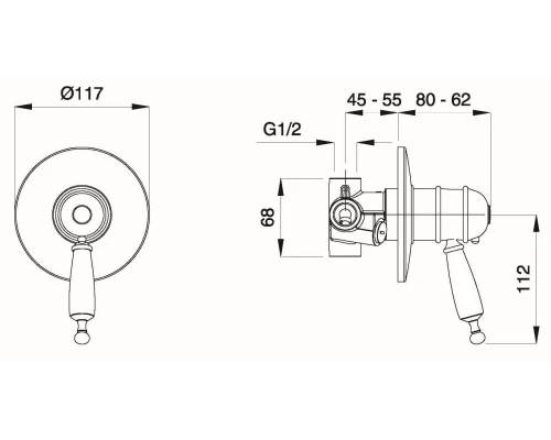 Смеситель Migliore Oxford 19101 для душа - бронза