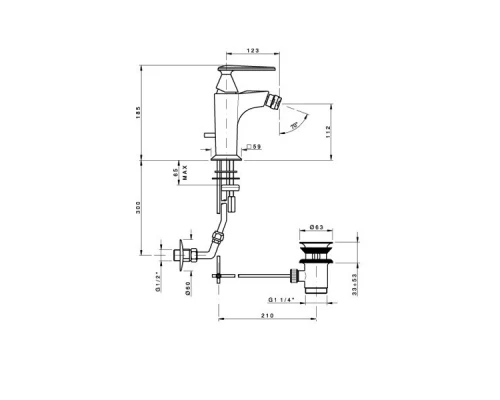 Смеситель Nicolazzi Vincent 3003CR35 для биде