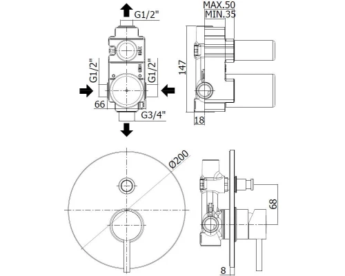 Смеситель Paffoni Light для душа, с внутренней частью, цвет белый матовый, LIG015BO