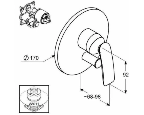 Смеситель Kludi Balance 526509175 для ванны и душа, белый (отсутствует упаковка)