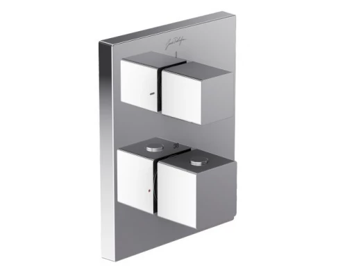 Смеситель термостатический Jacob Delafon Square E75391-CP, для ванны и душа, внешняя часть, на 2 выхода