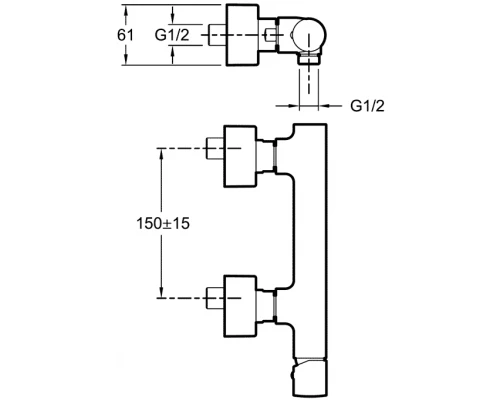 Смеситель Jacob Delafon TOOBI E8962-CP для душа, хром
