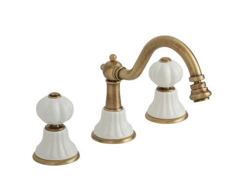 Cмеситель Migliore Olivia 18994 для биде, бронза, ручки белая керамика