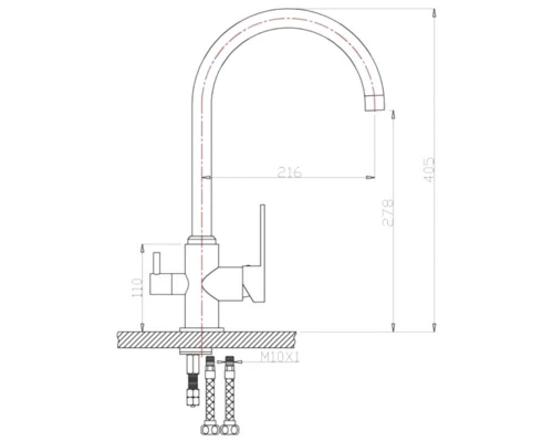 Смеситель Zorg Clean Water ZR 317 YF-33 для кухни под фильтр, хром
