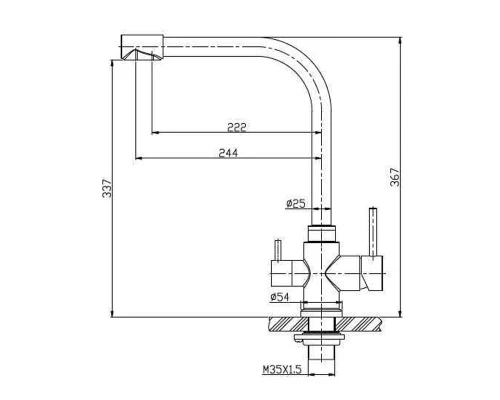 Смеситель для кухонной мойки BelBagno, с подключением фильтра питьевой воды, сатин, BB-LAM15-IN