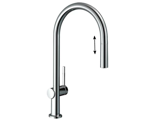 Кухонный смеситель Hansgrohe Talis M54, с вытяжным изливом, хром, 72802000