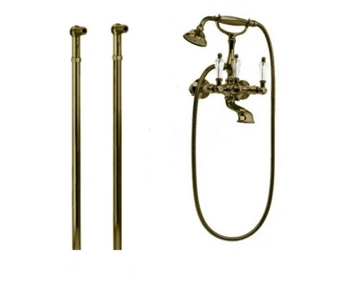 Смеситель Cezares DIAMOND-VDP-02-Sw для ванны и душа, напольный, бронза, ручки Swarovski