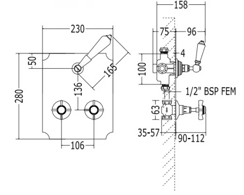 Смеситель Devon&Devon DE348COVCR для душа, хром