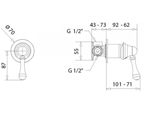 Смеситель Migliore Maya 18918 для душа - бронза