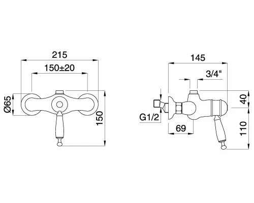 Смеситель Migliore Oxford 19091 с термостатом для душевой колонны, бронза