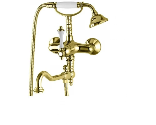 Смеситель Cezares Margot MARGOT-VDFM2-03/24-Bi для ванны/душа, золото/белый