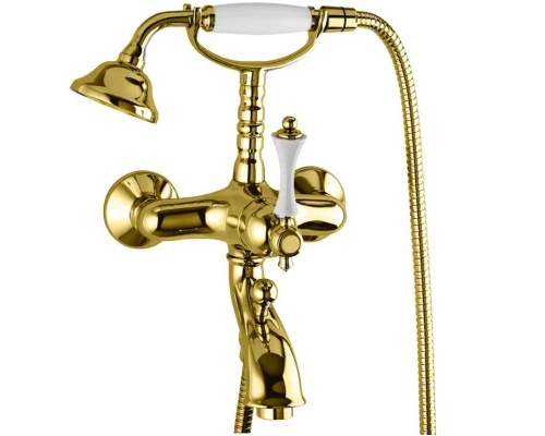 Смеситель Cezares Margot MARGOT-PBV-03/24-Bi для ваны/душа, золото/белый