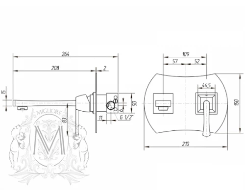 Смеситель Migliore Opera 19052 для раковины, золото