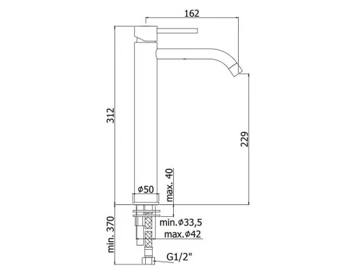 Смеситель Paffoni Light LIG081CR для раковины, высокий, без донного клапана, цвет хром