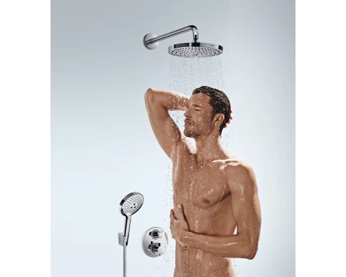 Смеситель Hansgrohe Ecostat S для душа с термостатом, черный матовый, 15758670