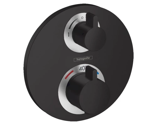 Смеситель Hansgrohe Ecostat S для душа с термостатом, черный матовый, 15758670