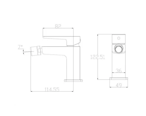 Смеситель Omnires Parma PM7420GR для биде, графит