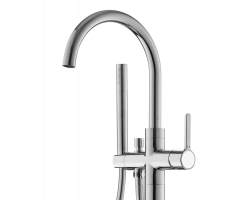 Смеситель для ванны и душа Cezares Eco, напольный, с душевым гарнитуром, хром, ECO-VDP-01