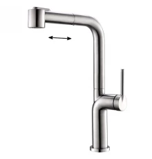 Смеситель для кухонной мойки BelBagno, с выдвижным изливом, сатин, BB-LAM60-IN