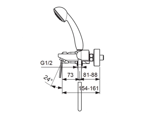Смеситель Vidima БАЛАНС (Balance) BA267AA для ванны и душа, хром