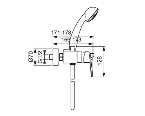 Смеситель Vidima БАЛАНС (Balance) BA267AA для ванны и душа, хром