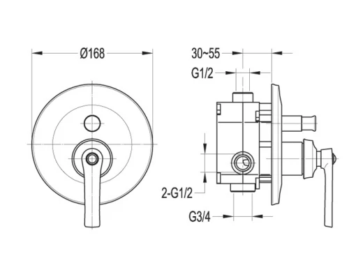 Смеситель Cezares LIBERTY-F-VDIM-01 для душа