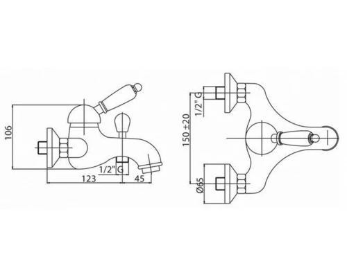 Смеситель Cezares Elite ELITE-VDPM-02-M цвет бронза, ручки металл
